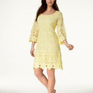 NWT Alfani Crochet Trim Illusion Dress
